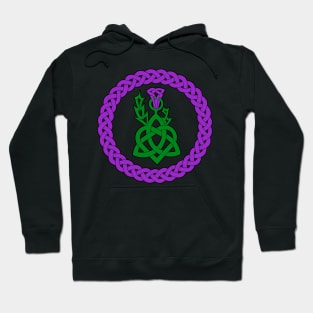 Celtic knotwork with heart and thistle - colourised Hoodie